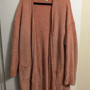 Ava & Viv Dusty Peach Open-Front Knit Cardigan